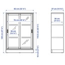 Bild 3 von TONSTAD  Vitrine mit Schiebetüren, braun gebeiztes Eichenfurnier 82x37x120 cm