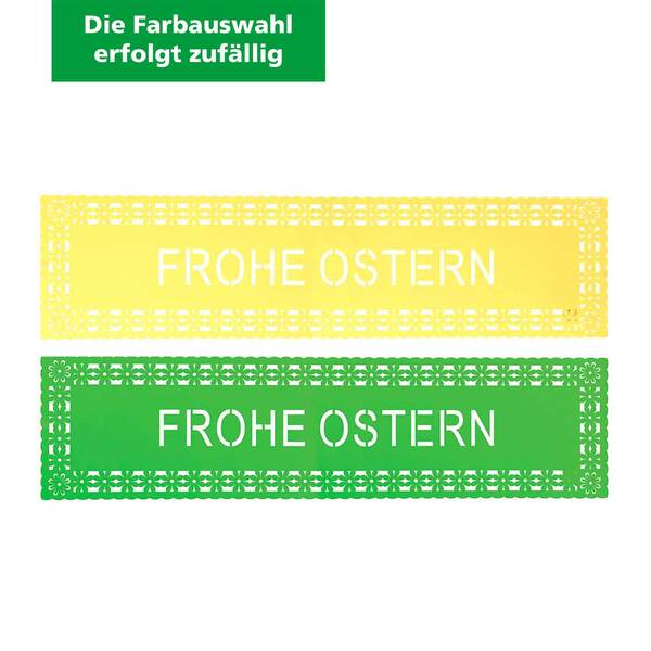 Bild 1 von Tischläufer "Frohe Ostern" aus Filz 120 x 30 cm grün oder gelb (Farbauswahl erfolgt zufällig)