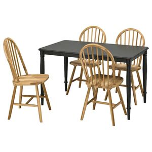 DANDERYD / SKOGSTA  Tisch und 4 Stühle, schwarz/Akazie 130 cm