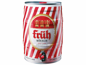 Früh Kölsch 5 Liter Bierfass mit Zapfhahn, Pfandfrei 4,8% Vol, 
         5-l