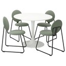 Bild 1 von DOCKSTA / MÅNHULT  Tisch und 4 Stühle, weiß weiß/Hakebo graugrün 103 cm