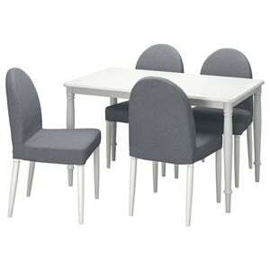 DANDERYD / DANDERYD  Tisch und 4 Stühle, weiß/Vissle grau 130 cm