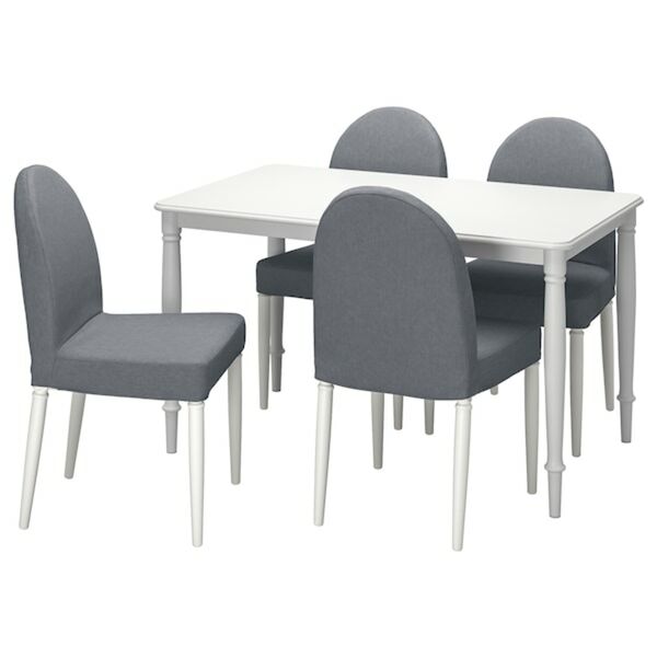 Bild 1 von DANDERYD / DANDERYD  Tisch und 4 Stühle, weiß/Vissle grau 130 cm
