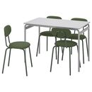 Bild 1 von GRÅSALA / ÖSTANÖ  Tisch und 4 Stühle, grau/Remmarn tiefgrün 110 cm