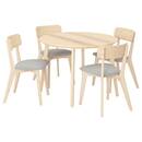 Bild 1 von LISABO / LISABO  Tisch und 4 Stühle, Esche/Tallmyra weiß/schwarz 105 cm