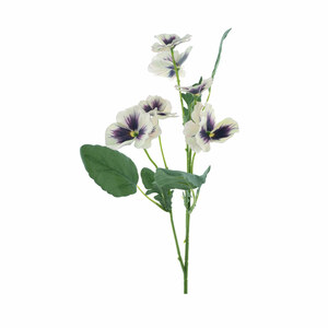 Deko-Blume Stiefmütterchen 65 cm weiß-lila