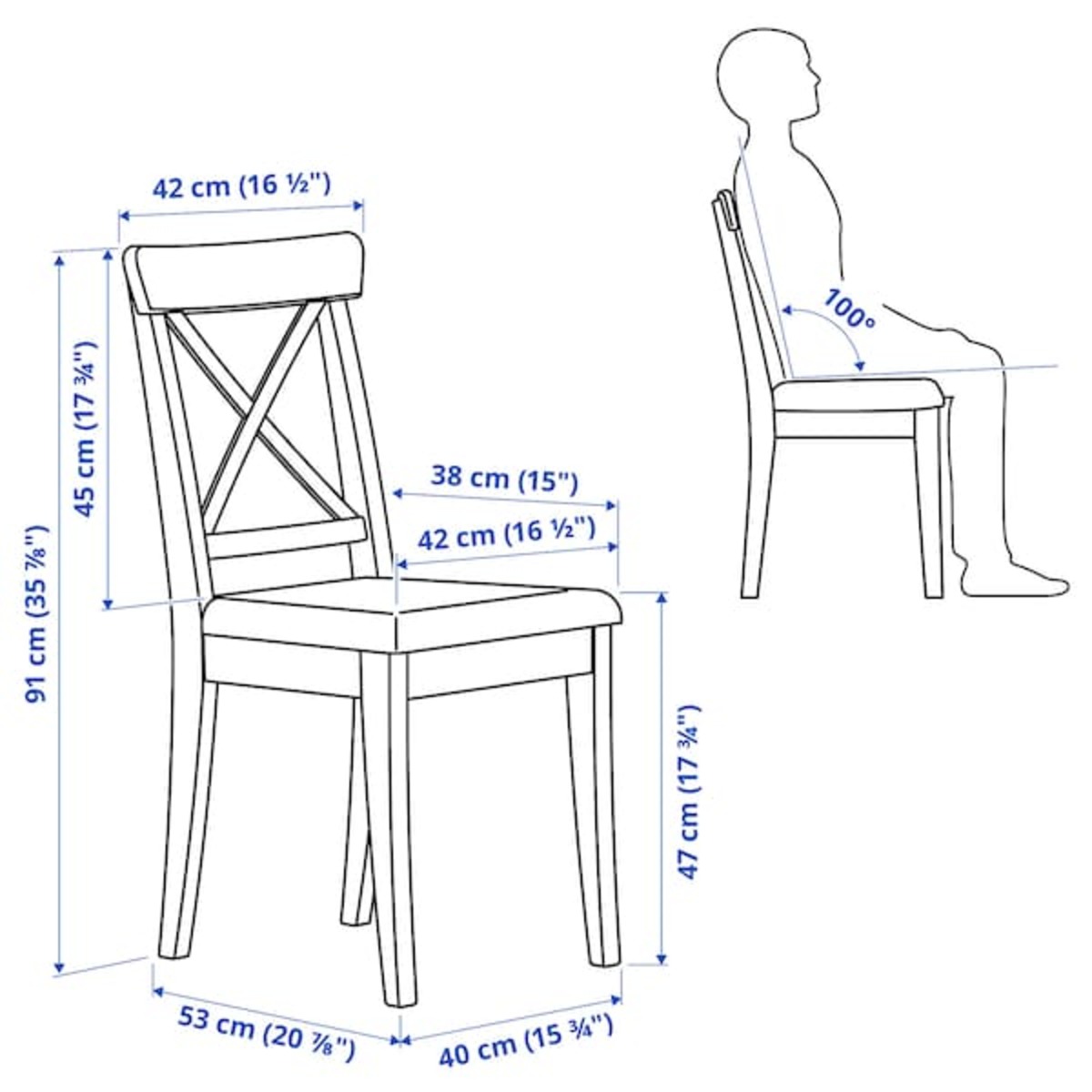 Bild 4 von DANDERYD / INGOLF  Tisch und 4 Stühle, weiß/Hallarp beige 130 cm
