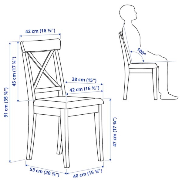Bild 4 von DANDERYD / INGOLF  Tisch und 4 Stühle, weiß/Hallarp beige 130 cm