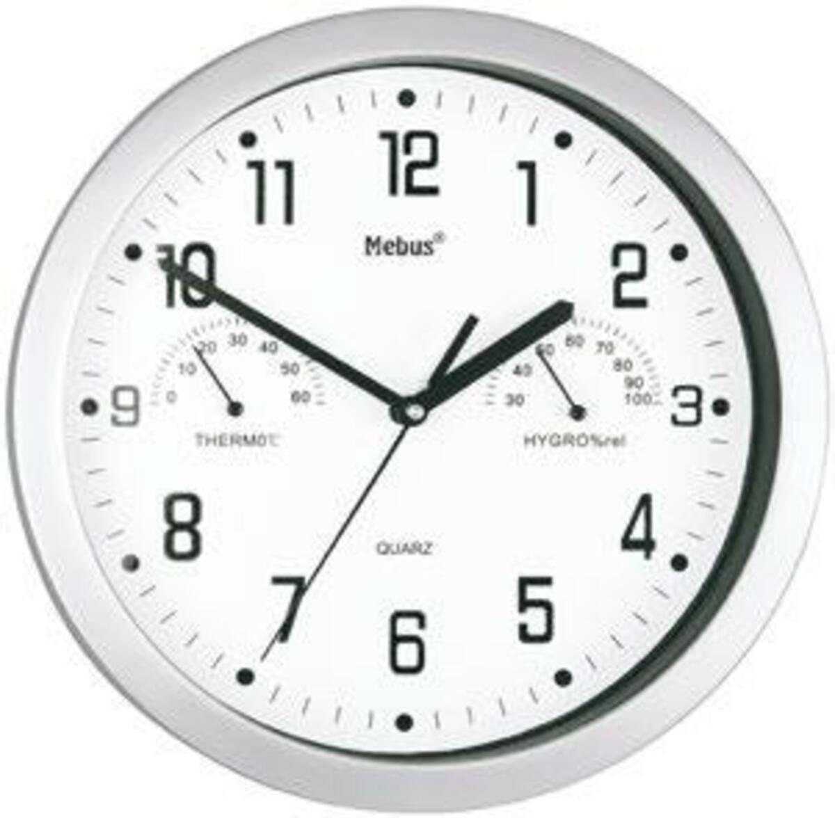 Bild 1 von MEBUS Quarz-Wanduhr silber