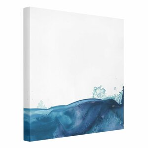 Leinwandbild - Welle Aquarell Blau II
