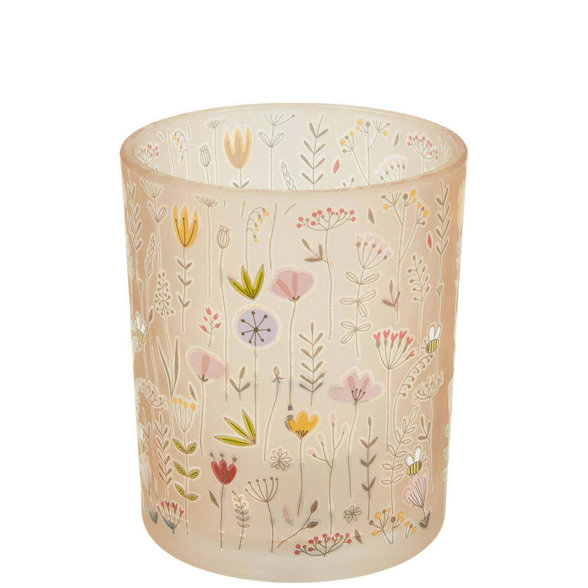 Bild 1 von Kleines Windlicht mit buntem Blumen-Motiv ROSA