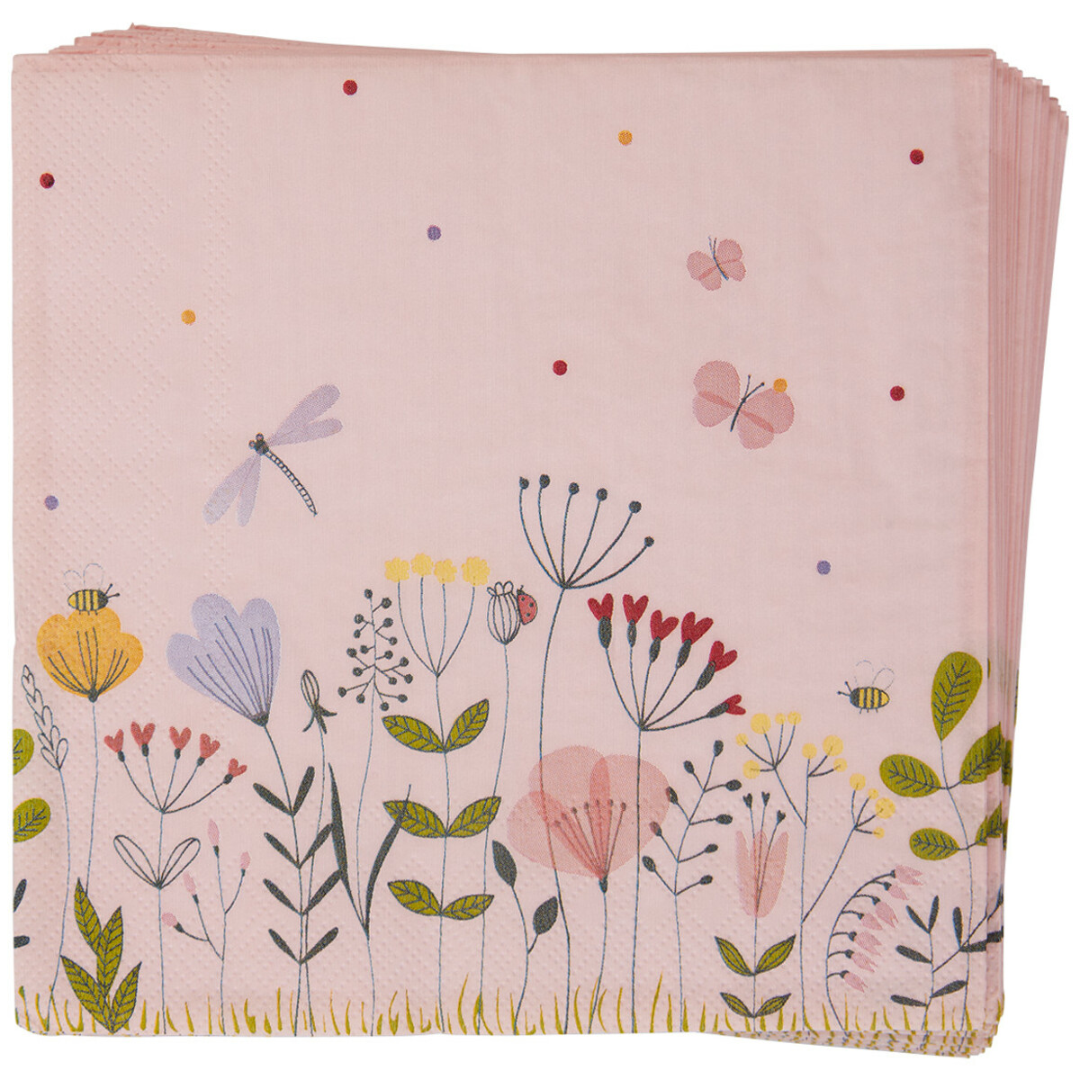 Bild 1 von 20 Servietten mit floralem Motiv ROSA / BUNT