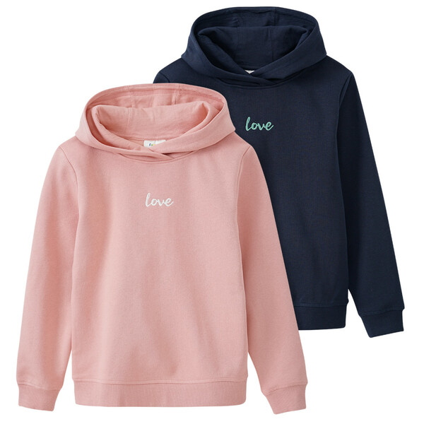 Bild 1 von 2 Mädchen Hoodies mit kleiner Stickerei ROSA / DUNKELBLAU