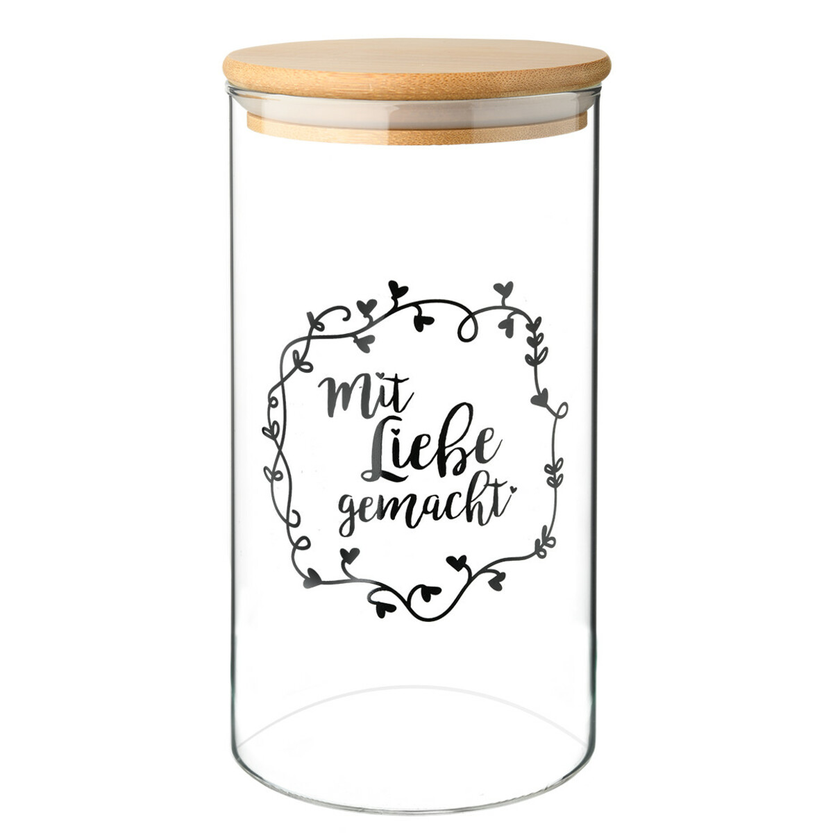 Bild 1 von Große Glas-Vorratsdose mit Text TRANSPARENT / HELLBRAUN