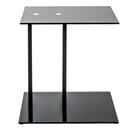 Bild 1 von Beistelltisch 45 x 50 cm Schwarz - Tiefe 35 cm - Gestell Metall - Tischplatte Sicherheitsglas 8 mm