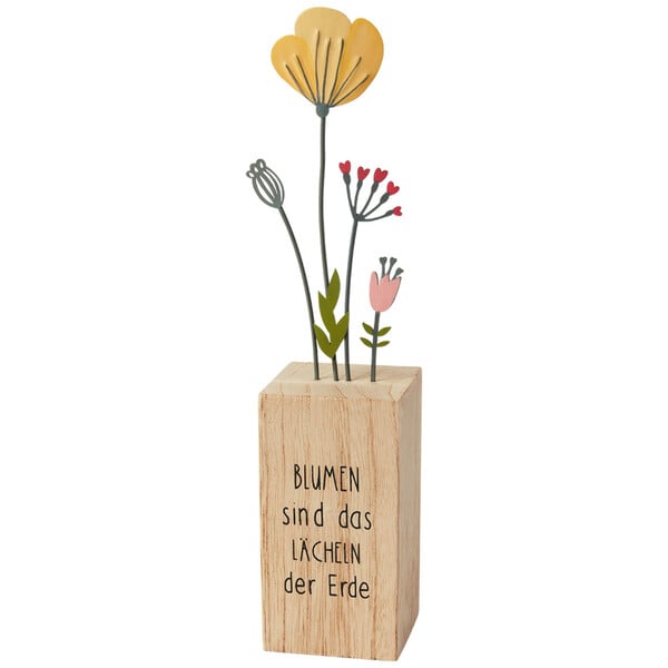 Bild 1 von Deko-Aufsteller Blumen mit Spruch GELB / GRÜN / HELLBRAUN