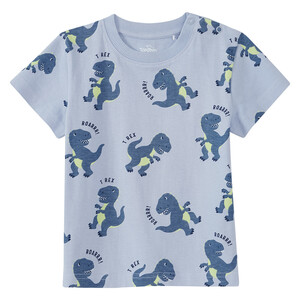 Baby T-Shirt mit Dinos allover HELLBLAU