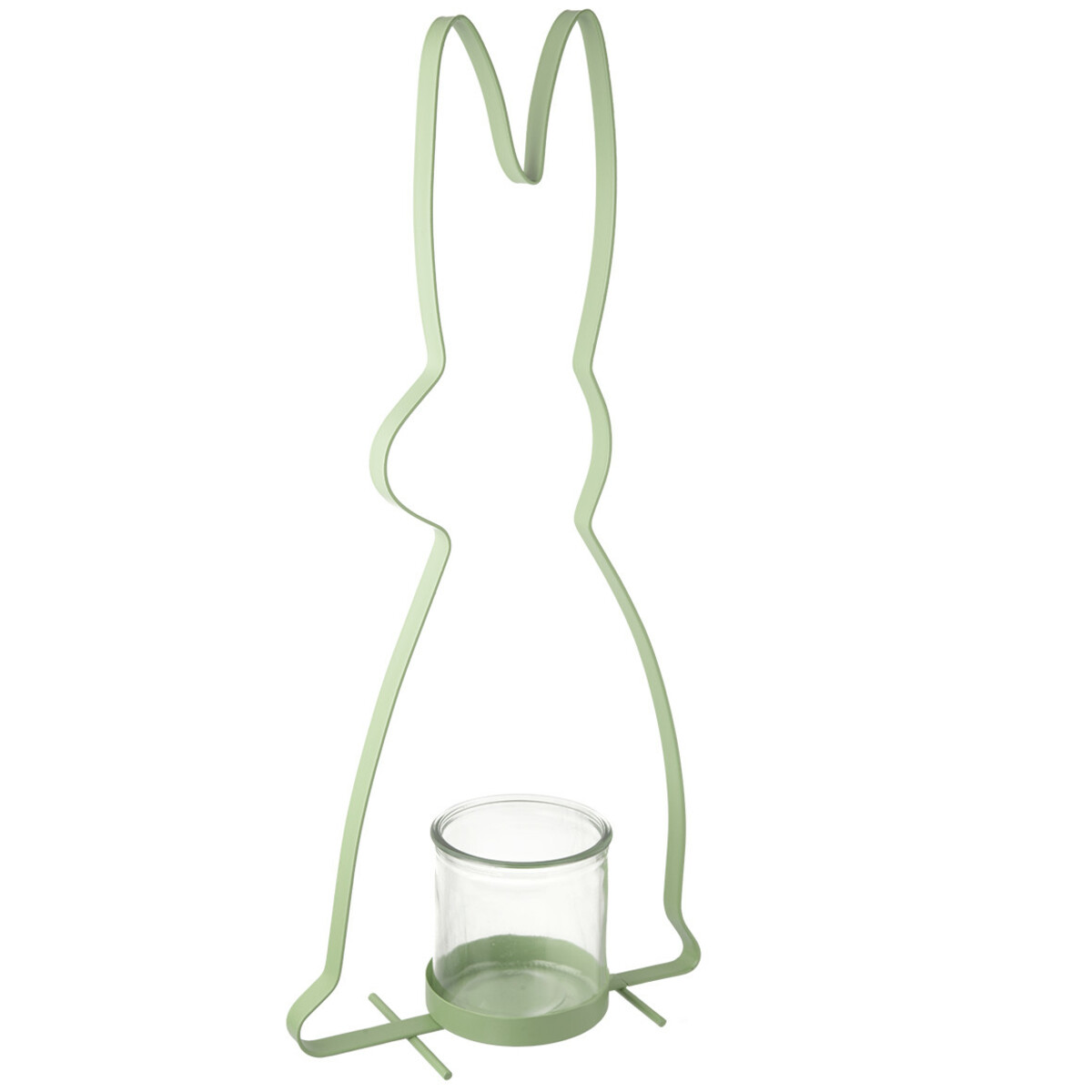 Bild 1 von Großer Teelichthalter in Hasenform GRÜN