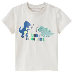 Baby T-Shirt mit Dino-Motiven BEIGE