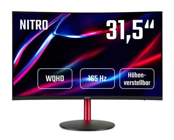 Bild 1 von Acer Nitro XZ2 (XZ322QUPbmiiphx) 31,5" QHD Gaming Curved Monitor 80,0 cm (31,5 Zoll), VA Panel, 400nits, 165Hz DP/144Hz HDMI, 1ms (VRB), 2x HDMI, 1x D