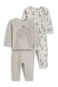 C&A Multipack 2er-Wildtiere-Baby-Pyjama-4 teilig, Weiß, Größe: 68