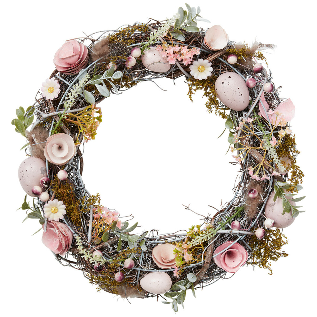 Bild 1 von Deko-Kranz mit Ostereiern PINK / BRAUN / GRÜN
