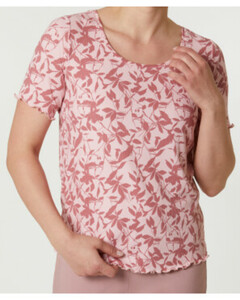 Geripptes T-Shirt
       
      Janina, Rundhalsausschnitt
     
      rosa bedruckt
