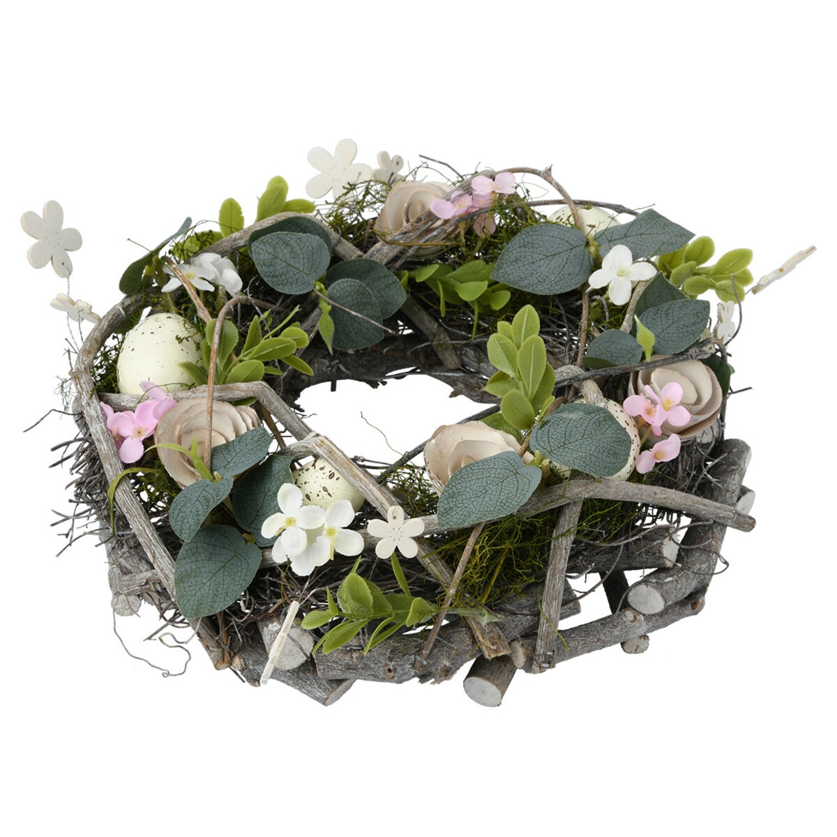 Bild 1 von Deko-Kranz mit Ostereiern CREME / ROSA / GRÜN
