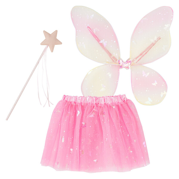 Bild 1 von Kostüm-Set Schmetterling mit Zauberstab ROSA