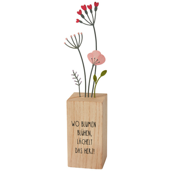 Bild 1 von Deko-Aufsteller Blumen mit Spruch ROSA / GRÜN / HELLBRAUN