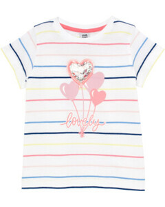 Süßes T-Shirt
       
      Kiki & Koko, Konfetti-Applikation
     
      weiß gestreift