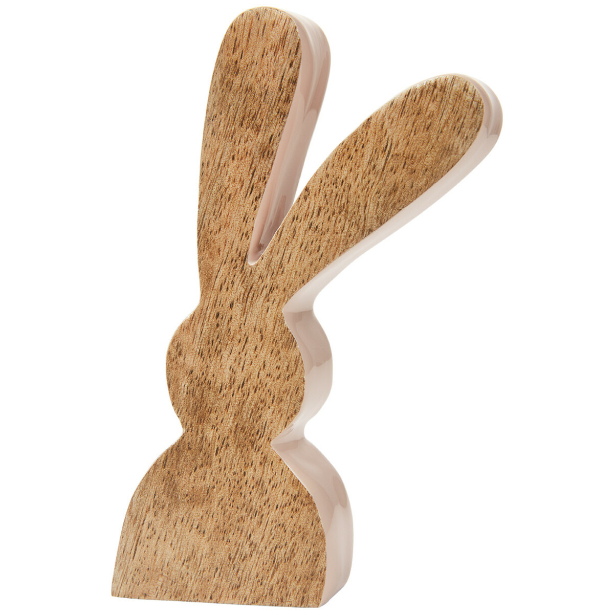 Bild 1 von Großer Deko-Hase aus Holz BRAUN / ROSA
