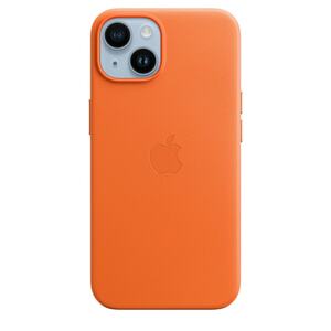 iPhone 14 Leder Case mit MagSafe - Orange Handyhülle