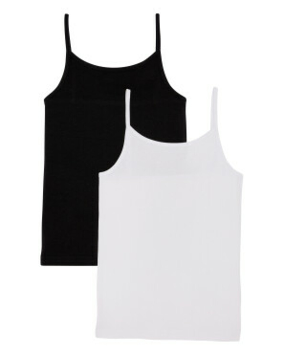 Bild 1 von Einfarbige Spaghettitops
       
      2er-Pack, Y.F.K.
     
      schwarz/weiß