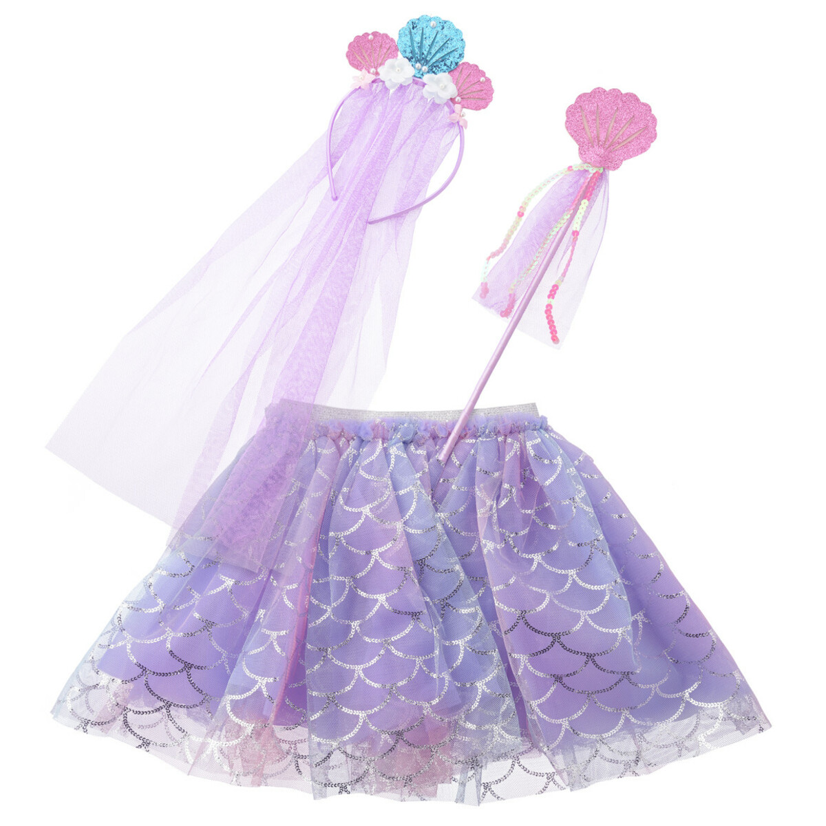 Bild 1 von Kostüm-Set Meerjungfrau mit Zauberstab LILA