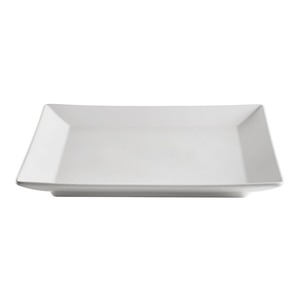 METRO Professional Teller Flach Macario, Steinzeug, 30 x 30 cm, quadratisch, weiß, 4 Stück