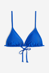 H&M Wattiertes Triangel-Bikinitop Knallblau, Bikini-Oberteil in Größe 42. Farbe: Bright blue