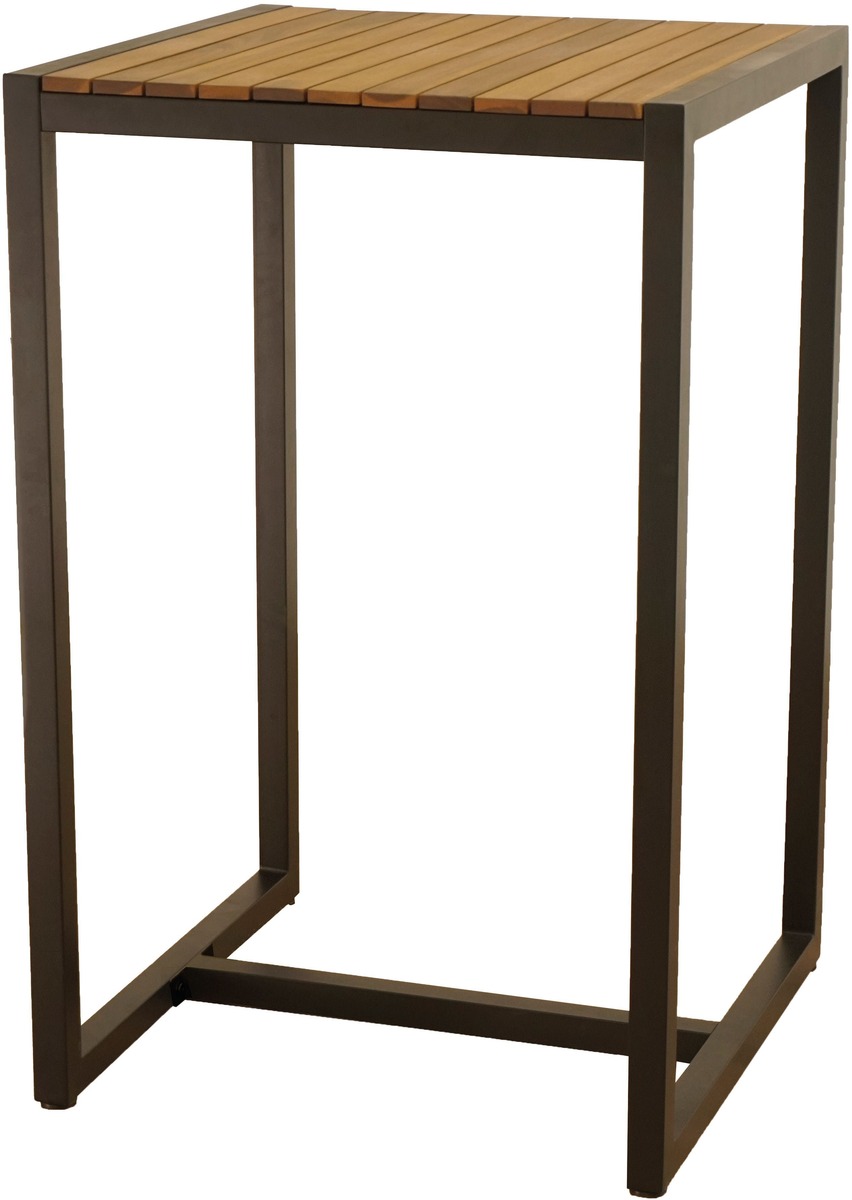 Bild 1 von METRO Professional Gastro-Bartisch Modano, Akazienholz / Stahl, 70 x 70 x 110 cm, braun / schwarz