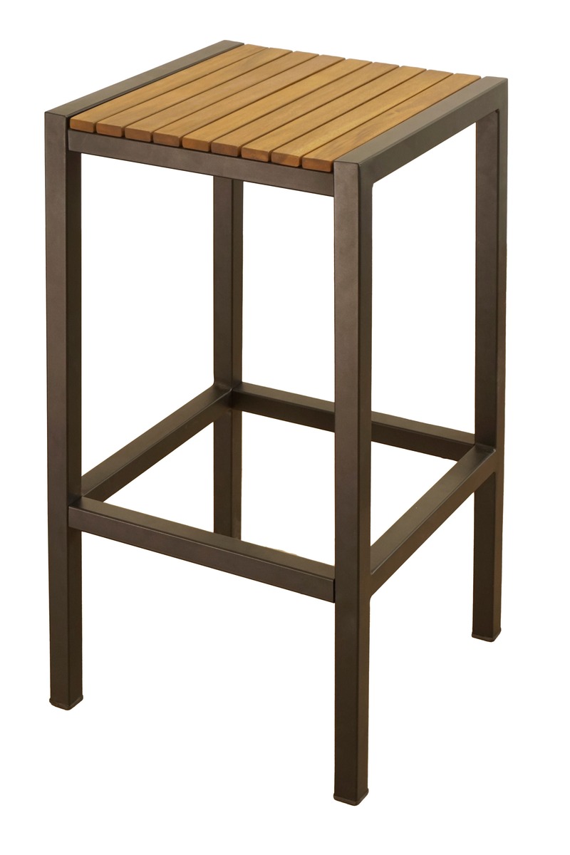 Bild 1 von METRO Professional Barhocker für die Gastronomie Modano, Akazienholz / Stahl, 43 x 43 x 75 cm, braun / schwarz