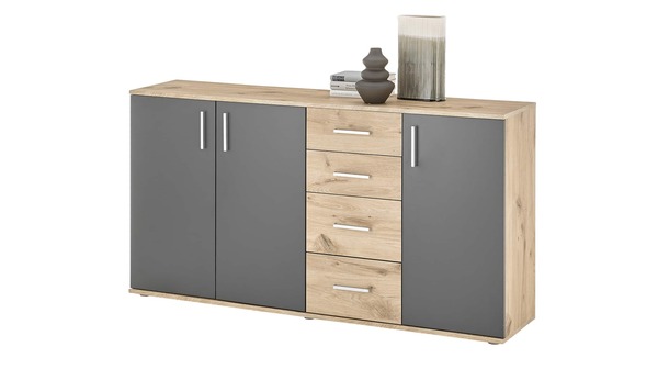 Bild 1 von Kommode Viking Oak - grau 160 x 84 cm 3-türig - BOBBY