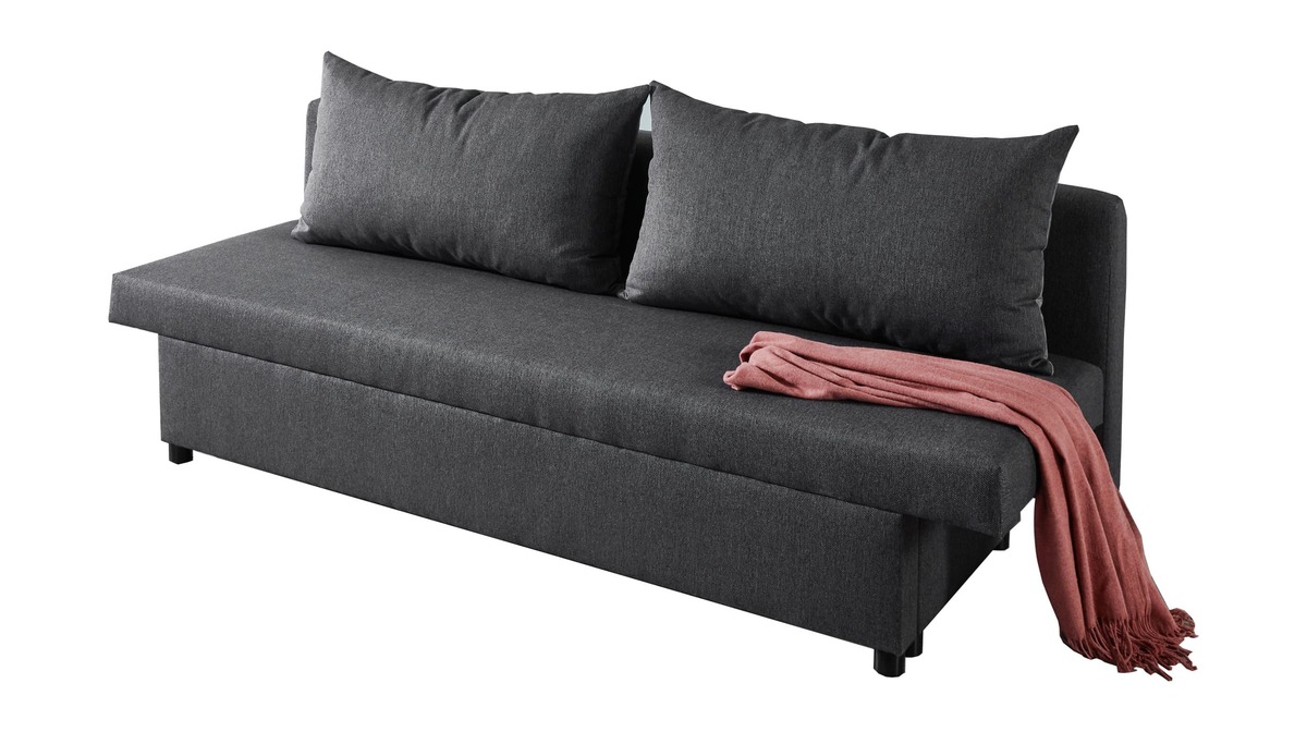 Bild 1 von Schlafsofa mit Bettkasten anthrazit 191 x 73 cm - BREDA