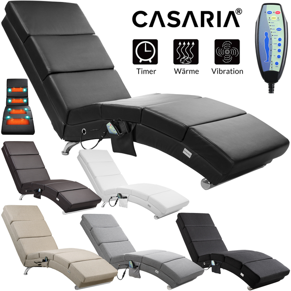 Bild 2 von Casaria Relaxliege London Kunstleder Massage + Heizfunktion 186 x 89 x 55cm schwarz