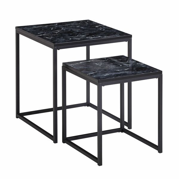 Bild 1 von 2er Set Beistelltisch 50 x 45 x 45 cm Schwarz