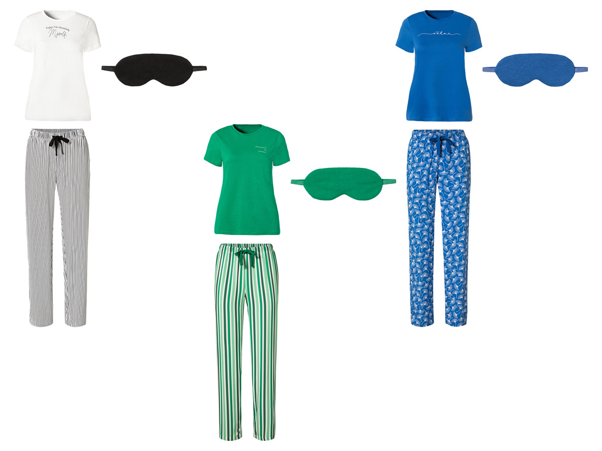 Bild 1 von esmara® Damen Pyjamaset, 3-teilig, mit Schlafmaske