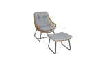 Bild 2 von Happy Home 2 tlg. Casual Set HGS48-GRA helles Rattan mit Sitzkissen in grau