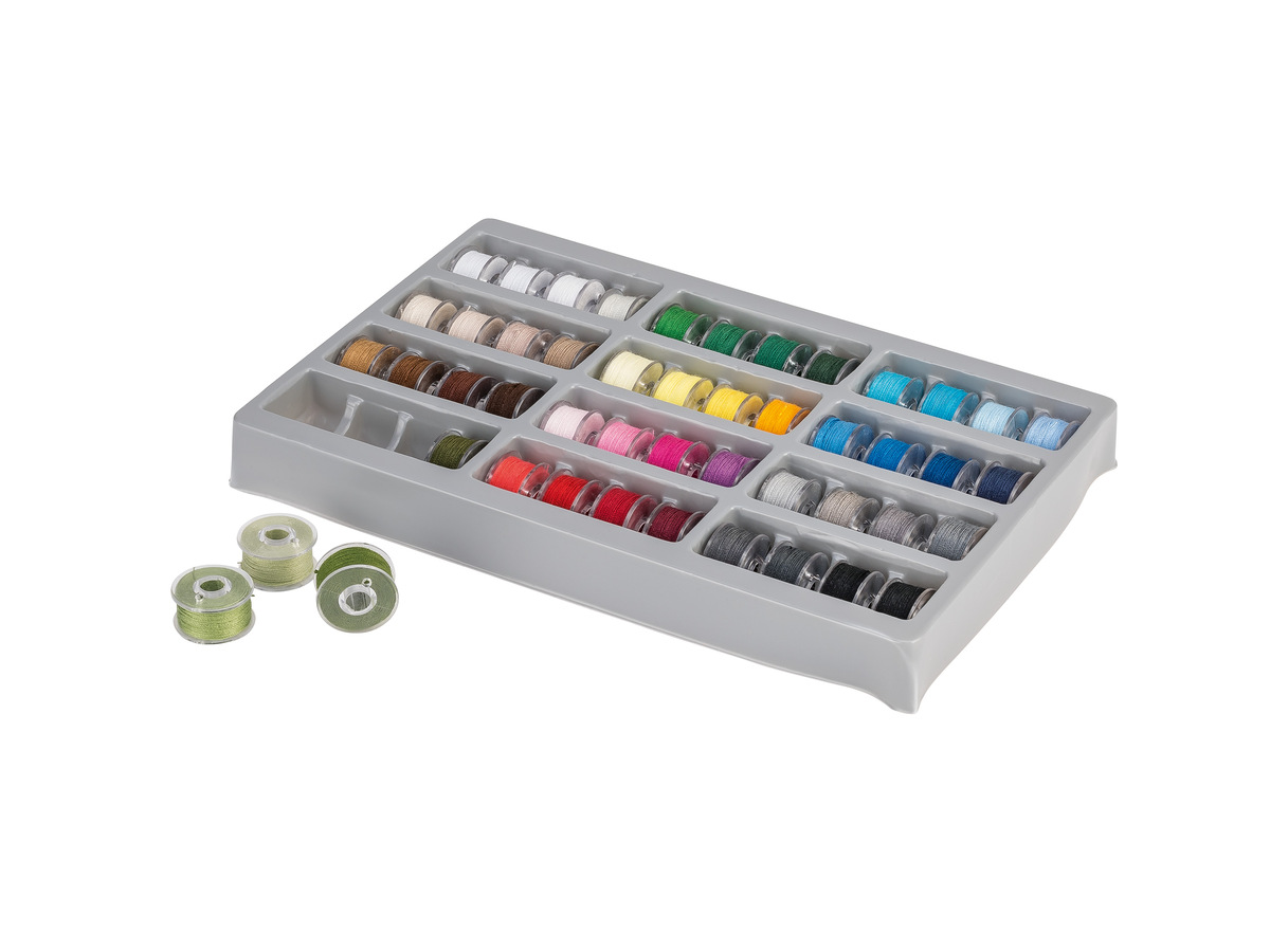 Bild 1 von crelando® Unterfadenspulen-Nähgarn-Set, 48 Stück