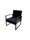 Bild 4 von Happy Home 3 tlg. Bistro Set HGE47-SDB schwarz mit dunkelblauen Sitzkissen