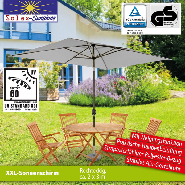 Bild 2 von Solax-Sunshine XXL Sonnenschirm - grau