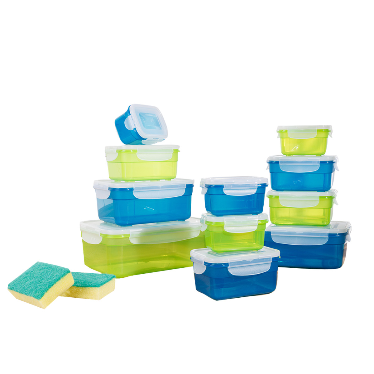 Bild 1 von CLICK N STORE Frischhalte-dosen XXL 22 tlg. lime & blau translucent