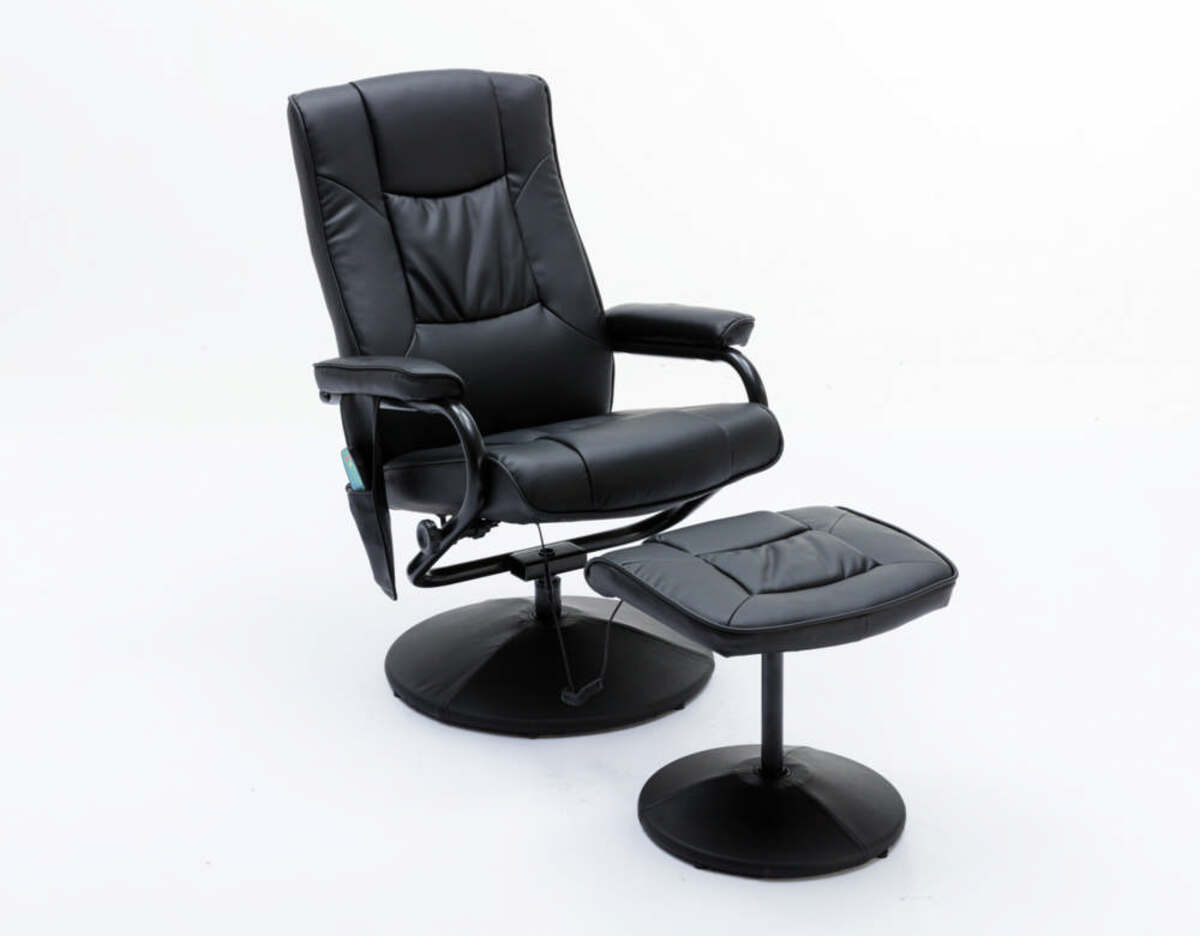 Bild 1 von Happy Home Massagesessel Relaxsessel mit Heizfunktion & Fußhocker grau